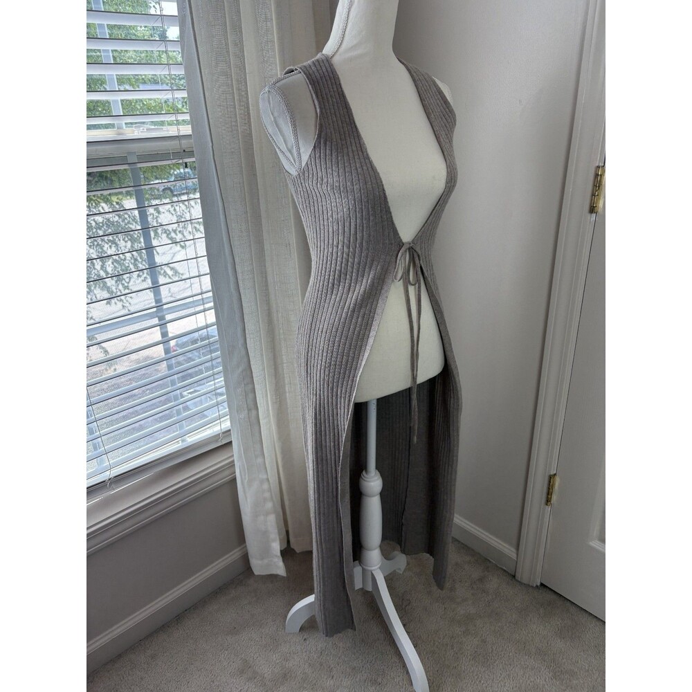 Princess Polly Knit Cardigan Full Length Maxi Sleeveless Festival Vest XS/S